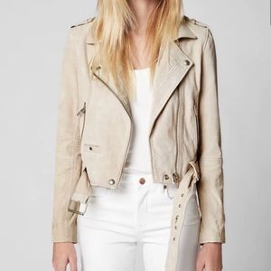 Blank NYC ivory suede moto jacket